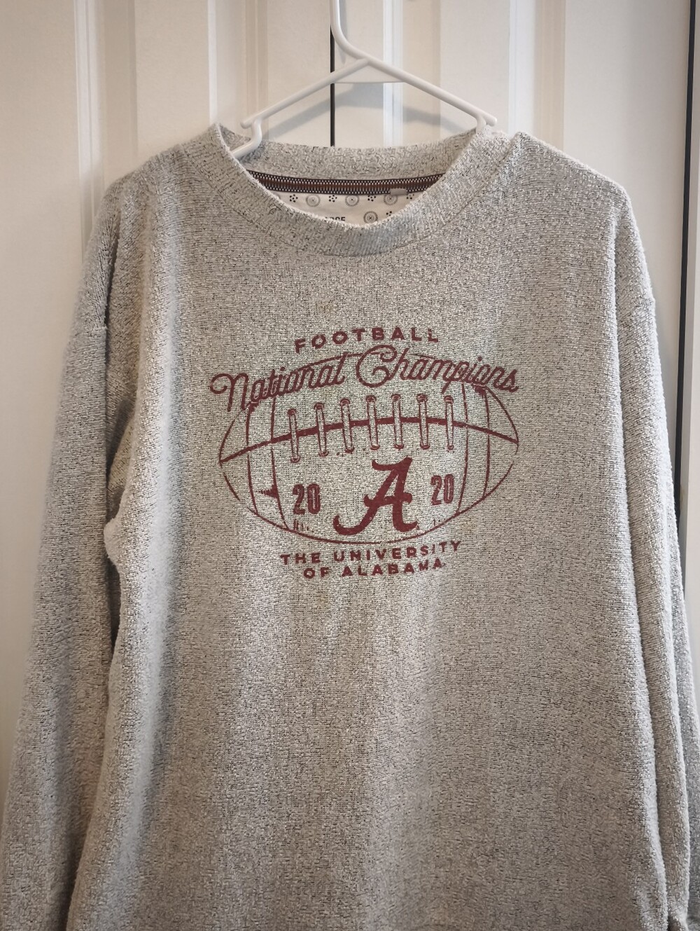 Pressbox Gray Crewneck Football  Sweatshirt National Championship Alabama